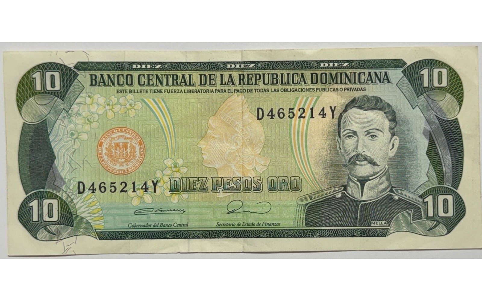 Frente de Diez Pesos Oro